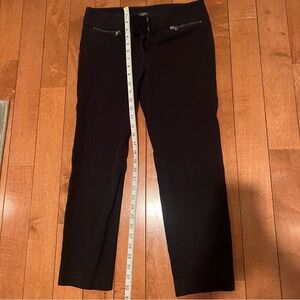 Marisa Cropped Loft Zipper Front Black Work Pant